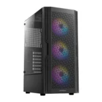CASE ANTEC AX20 - MID TOWER - ATX - TEMPERED GLASS - 3 FAN 120MM RGB INCLUDED - BLACK