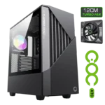 CASE GAMEMAX CONTAC TURBO COC - MID TOWER - ATX - TEMPERED GLASS - 1 FAN 120 ARGB INCLUDED - 1 FAN 140 ARGB - BLACK