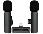 KIT DE MICROFONOS MINI LAVALIER WIRELESS - PLUG AND PLAY - PRECISE RADIO - CLEAR TIMBRE - HIGHIY SENSITIVE - LIGHTNING - BLACK - Imagen 2