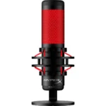 MICROFONO HYPERX QUADCAST - SOPORTE ANTIVIBRACION - USB - CONECTOR DE AUDIFONOS INCORPORADO - AJUSTE DE CONTROL DE GANANCIA - PARA PC/PS4- BLACK/RED (4P5P6AA)