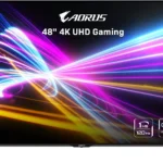 MONITOR GIGABYTE AORUS FO48U-SA - 47.53" OLED 4K UHD - 120HZ - 1MS - SPEAKER - HDMI 2.1/DP/USB-C/USB 3.0 - 98% DCI-P3, 130% SRGB - AORUS REMOTE CONTROL - BLACK