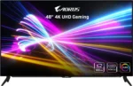 MONITOR GIGABYTE AORUS FO48U-SA - 47.53" OLED 4K UHD - 120HZ - 1MS - SPEAKER - HDMI 2.1/DP/USB-C/USB 3.0 - 98% DCI-P3, 130% SRGB - AORUS REMOTE CONTROL - BLACK