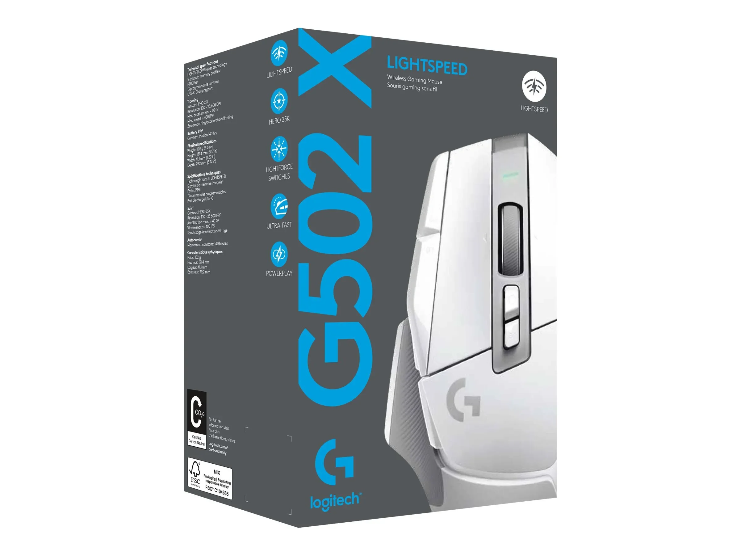 MOUSE-LOGITECH-G502-X-LIGHTSPEED-WIRELESS-SENSOR-HERO-25K-SWITCHES-LIGHTFORCE-OPTO-MECANICOS-BATERIA-140HRS-WHITE-910-006187_RATONES_11896_1.webp Logitech G502 X Lightspeed White - (910-006187) - Imagen 1