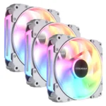 PACK 3 VENTILADORES COUGAR APOLAR 120 ARGB - 120MM - 600-2200RPM - FAN MODULAR  - 4PIN PWM/3PIN ARGB - WHITE (CF-APR12HW3-RGB)