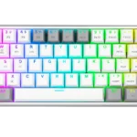 TECLADO MECANICO REDRAGON FIZZ PRO WIRELESS K616-RGB WG - 60% - DUST PROOF RED - 430G - USB-C - WHITE/GRAY