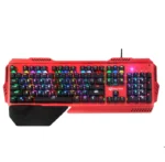 TECLADO MEETION MT-MK20 LINA INVERSE - MECANICO - SWITCH BLUE - ANTI-GHOSTING - BLACK/RED