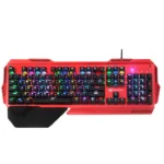 TECLADO MEETION MT-MK20 LINA INVERSE - MECANICO - SWITCH BLUE -  ANTI-GHOSTING - BLACK/RED