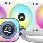 WATER COOLER CORSAIR iCUE LINK H150i LCD - 360MM - 3 FAN QX120 RGB - LGA 115X/1700/AM4/AM5 - WHITE (CW-9061010-WW)