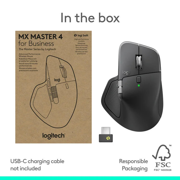 Mouse Logitech MX Master 4 | Inalámbrico | 7 botones | Grafito - Imagen 4