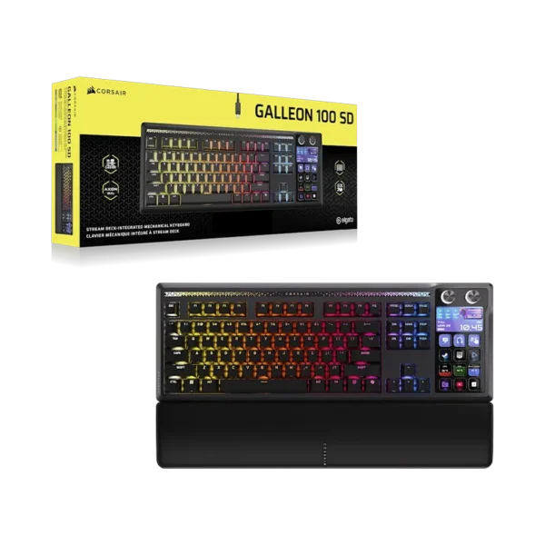 TECLADO MECANICO CORSAIR GALLEON 100 SD - INTEGRATED STREAM DECK - LCD FULL-COLOR - TECLAS PBT - SWITCH MLX - BLACK (CH-912A311-NA)