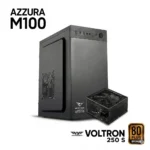 KIT CASE ALCATROZ AZZURA ECO M100 NEGRO (uATX) + FUENTE VOLTRON 250W 80+ BRONCE