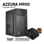 KIT CASE ALCATROZ MILLENIA AZZURA ECO M900 NEGRO (uATX) + FUENTE VOLTRON 250W 80+ BRONCE