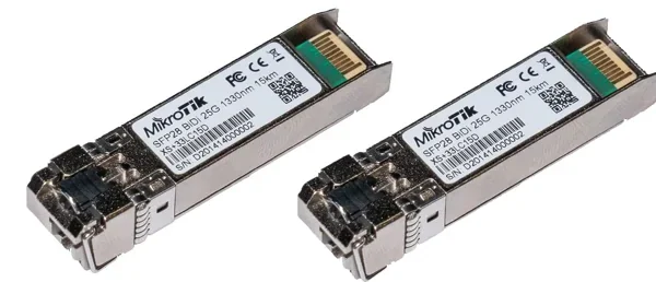 Kit Mikrotik XS+2733LC15D | 2 Módulos SFP+ 1.25/10G/25G SFP28