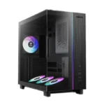 COMBO CASE GAMDIAS ATLAS M4 - MID TOWER - TEMPERED GLASS - ATX - 4 FAN 120MM ARGB - BLACK + FUENTE 600W - Imagen 2