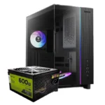 COMBO CASE GAMDIAS ATLAS M4 - MID TOWER - TEMPERED GLASS - ATX - 4 FAN 120MM ARGB - BLACK + FUENTE 600W