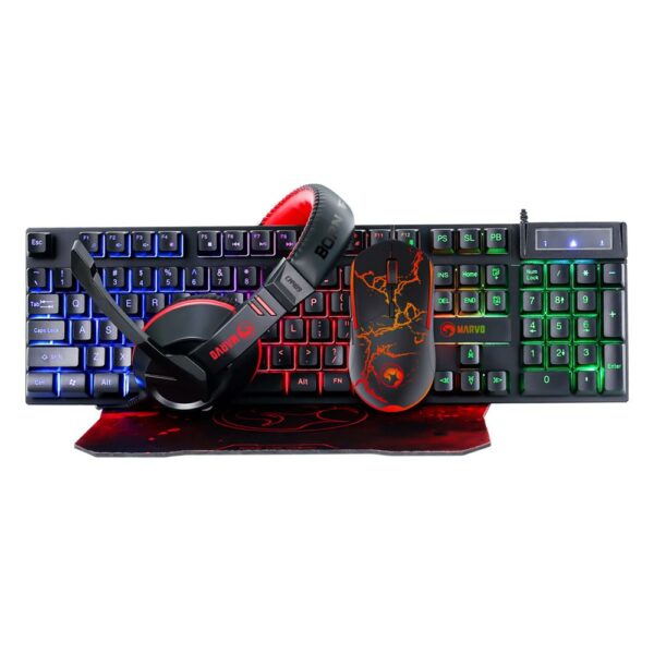 Combo Marvo CM409: Teclado, Mouse, Audifonos y Pad