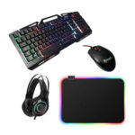 Combo Quasad: Teclado, Mouse, Audifonos y Pad