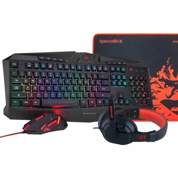 Combo Redragon: Teclado, Mouse, Mouse Pad, Audifonos - (S101-BA-2)