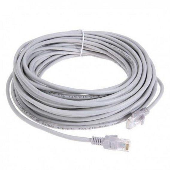 Cable Patch Cord 20 Metros Cat 6 Azul - Blanco