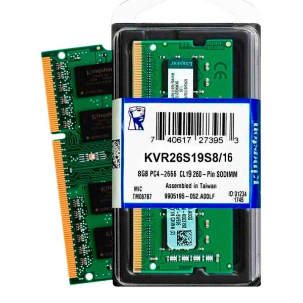 Memoria RAM DDR4 SO-DIMM Kingston 16GB 2666MHz - (KVR26S19S8/16)