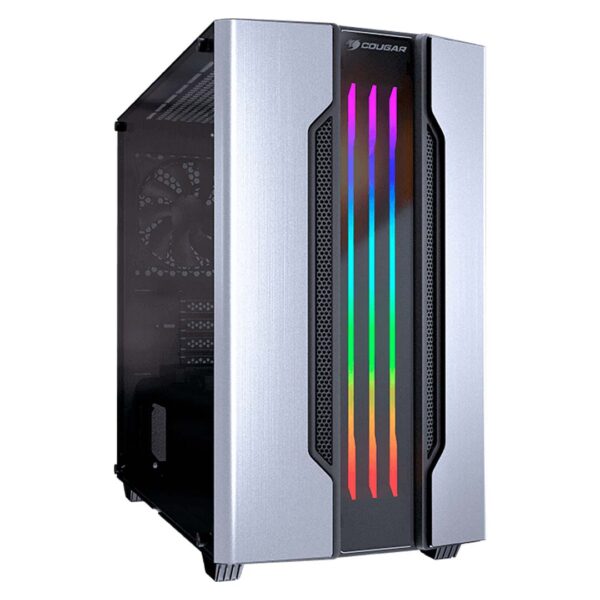 CASE COUGAR GEMINI M - MINI TOWER - TEMPERED GLASS - MICRO ATX - 1 FAN INCLUDED - SILVER (385TMB0.0002)