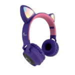 HEADSET XTECH HERA XTH-650 CON OREJAS DE GATO - BLUETOOTH - MORADO - TARJETA SD