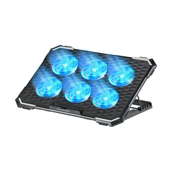 Cooling Pad K7 IceCooler RGB 6 ventiladores - para laptop 15.6" a 21"