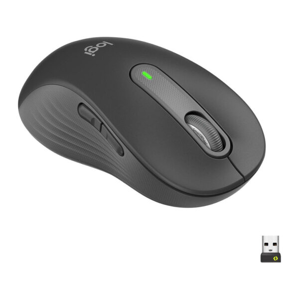 MOUSE LOGITECH M650 LARGE SIGNATURE - ZURDO - USB/BLUETOOTH - SILENT TOUCH - 4000DPI -BATERIA AA - 5 BOTONES - GRAFITO (910-006234)