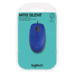 MOUSE LOGITECH M110S SILENT BLUE ALAMBRICO - DISENO AMBIDIESTRO - USB (910-006662)