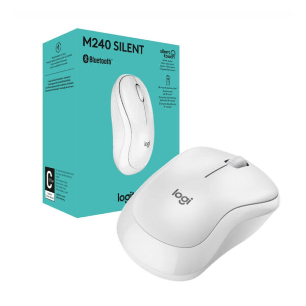 MOUSE LOGITECH M240 WIRELESS BLUETOOTH  - 4000 DPI - SILENT - OFF WHITE (910-007116)