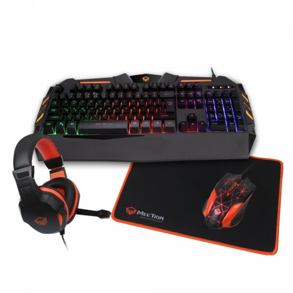 Bundle 4 en 1 MEETION MT-C505: Teclado, Mouse, Headset, Mouse Pad