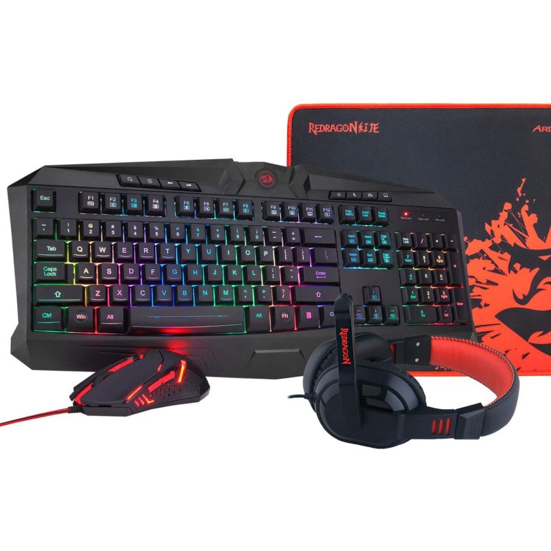 TEC0205 Combo Redragon: Teclado, Mouse, Mouse Pad, Audifonos - (S101-BA-2)