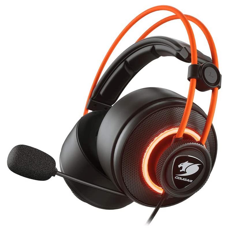 AUD0605 HEADSET COUGAR IMMERSA PRO PRIX RGB - 7.1 SORROUND USB - CONTROLADOR 50MM - PC/PS4 - BLACK (3H700U50C.0004)