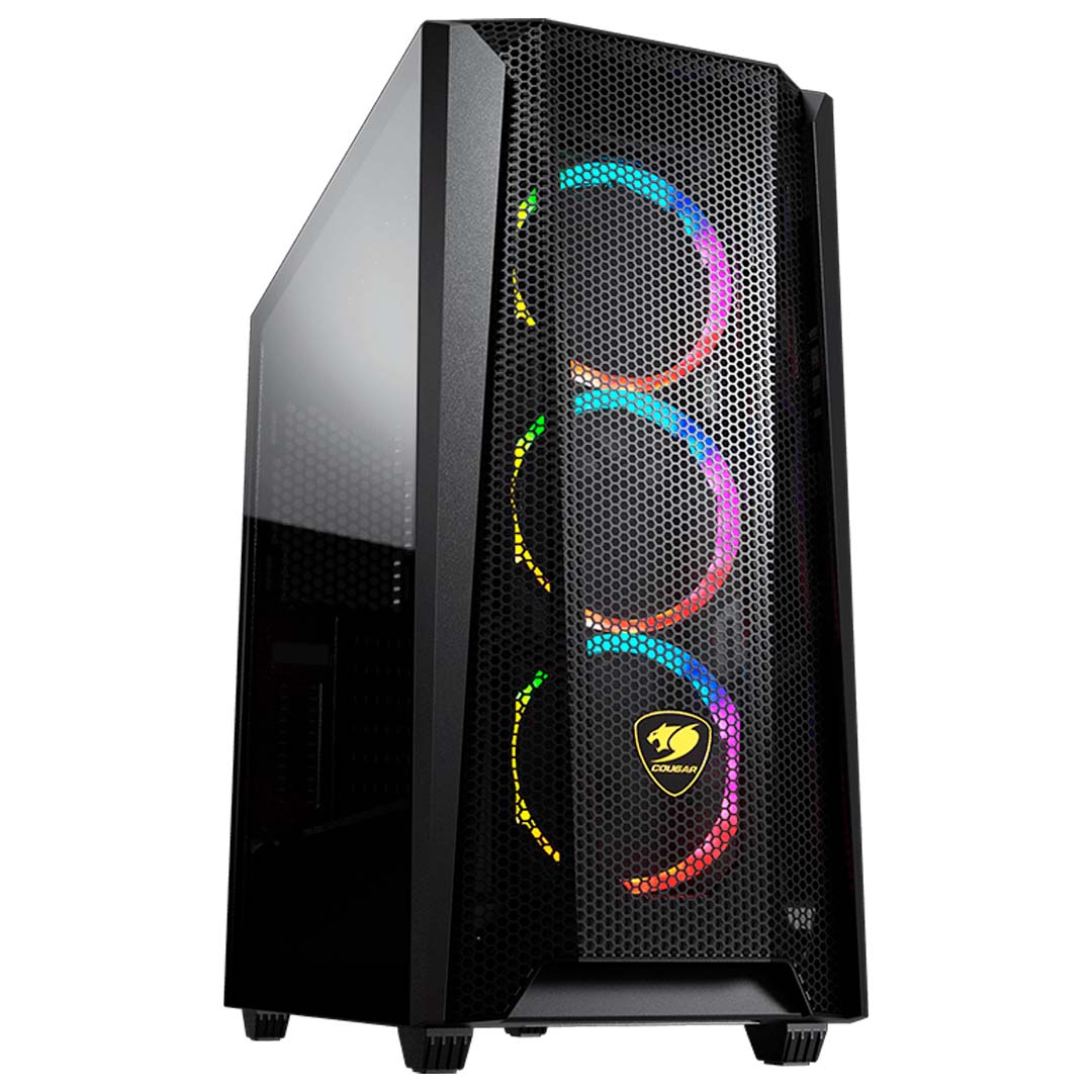 CAS0550 CASE COUGAR MX660 MESH RGB - MID TOWER - TEMPERED GLASS - ATX - 3 FAN ARGB INCLUDED - BLACK (385BMS0.0004)