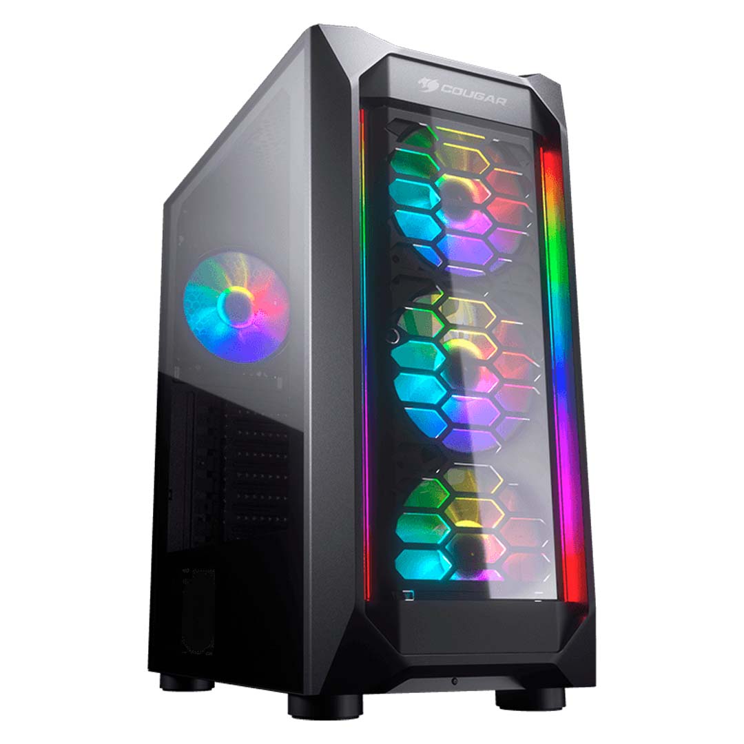 CAS0555 CASE COUGAR MX410-G RGB - MID TOWER - TEMPERED GLASS - ATX - 4 FAN ARGB INCLUDED - BLACK (385VM60.0001)