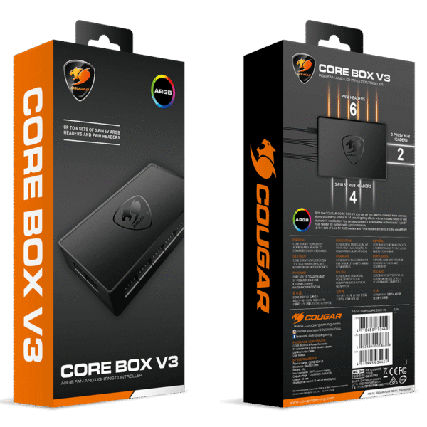HUB COUGAR CORE BOX V3 - 12V(PWM) / 5V(ARGB) - 6 PORTS (3MCOBXV3.0001)
