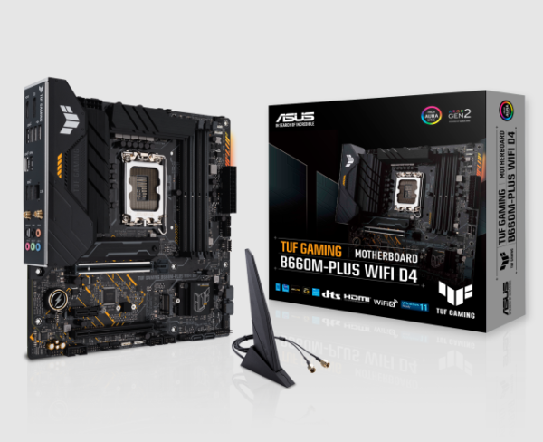 MAINBOARD ASUS TUF B660M-PLUS WIFI D4 - 12TH - LGA1700 - DDR4 - MATX - HDMI/DP (90MB1930-M0EAY0)