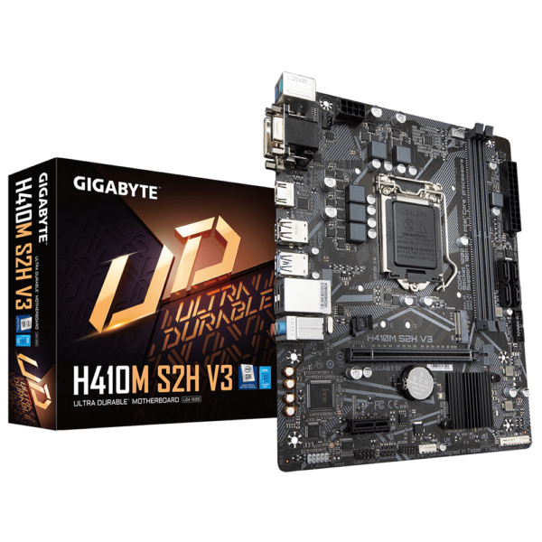MAINBOARD GIGABYTE H410M S2H V3 - LGA 1200 - 10TH - MICRO ATX - HDMI-DVI-VGA