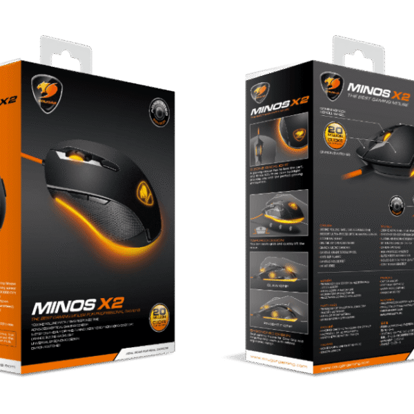 MOUSE COUGAR MINOS X2 - OTICO - 3000 DPI - RETROILUMINADO - USB - BLACK
