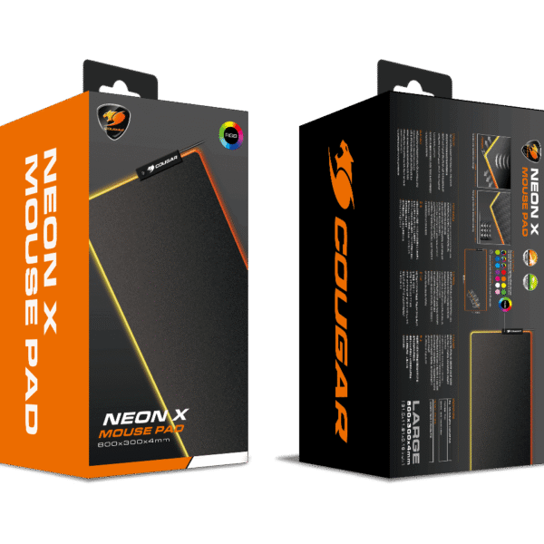 MOUSEPAD COUGAR NEON X RGB - CLOTH/NATURAL RUBBER - 800X300X4MM - BLACK