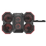 COOLING PAD MARVO FN-41 - 6 FAN - LED RED - HASTA 17.3" - AJUSTABLE - BLACK/RED