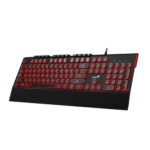 TECLADO GENIUS SLIMSTAR 280 - MULTIMEDIA - WIRED - REPOSAMANOS - BLACK/RED