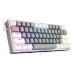 TECLADO MECANICO REDRAGON FIZZ PRO WIRELESS K616-RGB GW - 60% - DUST PROOF RED - 430G - USB-C - GRAY/WHITE