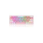 TECLADO MECANICO REDRAGON FIZZ PRO WIRELESS K616-RGB PW - 60% - DUST PROOF RED - 430G - USB-C - PINK/WHITE