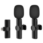 KIT DE MICROFONOS MINI LAVALIER WIRELESS - PLUG AND PLAY - PRECISE RADIO - CLEAR TIMBRE - HIGHIY SENSITIVE - LIGHTNING - BLACK