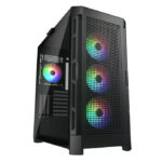CASE COUGAR AIRFACE PRO RGB - MID TOWER - ATX - TEMPERED GLASS - 4 FAN 120MM ARGB INCLUDED - BLACK (CGR-5AD1B-AIR-RGB)
