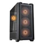 CASE COUGAR MX600 RGB - FULL TOWER - TEMPERED GLASS - 3 FAN 140MM ARGB - 1 FAN 120MM ARGB - BLACK (CGR-57C9B-RGB)