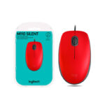 MOUSE LOGITECH M110 SILENT - WIRED - FULL SIZE - RED (910-006755)