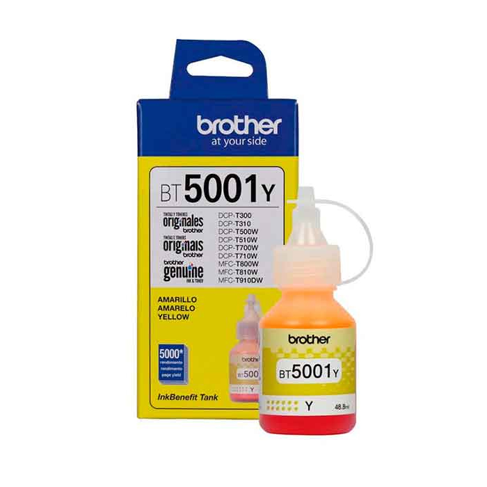 SUM0582-0 Botella de de Tinta Brother BT5001Y - Yellow - 5000 Páginas - Para DCPT510W, DCPT710W, MFCT810W, MFCT910DW