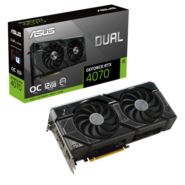 TARJETA DE VIDEO ASUS DUAL GEFORCE RTX 4070 SUPER - 12GB GDDR6X - OC EDITION - HDMI/DP (DUAL-RTX4070S-O12G)